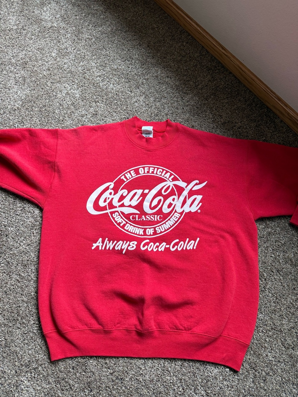 Coca Cola Red Crewneck Sweatshirt with White Logo